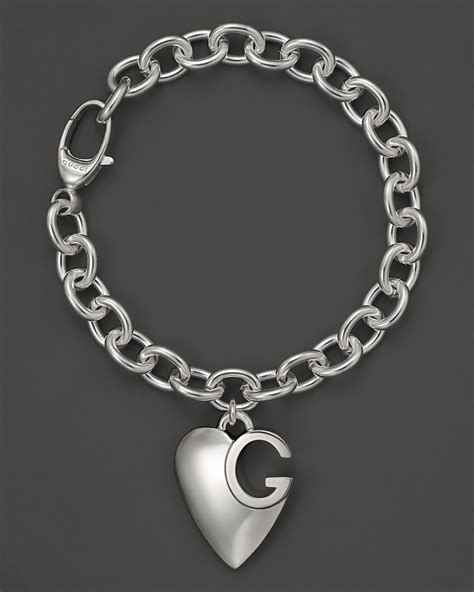 gucci bracelet silver womens|Gucci sterling silver charm bracelet.